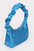 Blue Satin Shoulder Bag