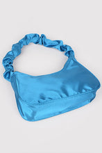 Blue Satin Shoulder Bag