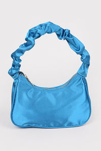 Blue Satin Shoulder Bag