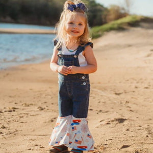 Denim Patriotic Overalls