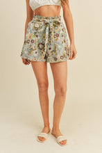 White Multi Floral Print High Waist Shorts