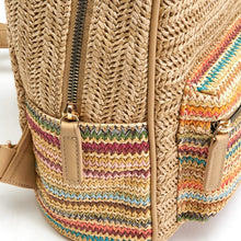 Multi Striped Straw Backpack