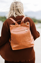 Oversized Camel Reese Trendy Convertible Backpack Shoulder Handbag