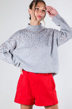 Grey Sequin Detail Sweater Top