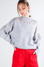 Grey Sequin Detail Sweater Top