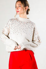 Taupe Sequin Detail Sweater Top
