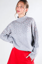 Grey Sequin Detail Sweater Top