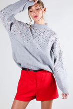 Grey Sequin Detail Sweater Top