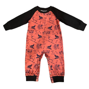 Infant Long Sleeve Indian Print Romper