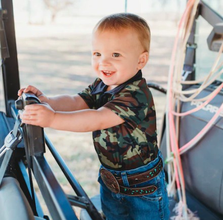 Infant Camo Print Polo Onesie