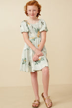 Sage Romantic Floral Smocked Sheen Dress(Mommy & Me Set)