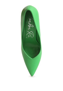 Green Rarity Point Toe Stiletto Heeled Pumps