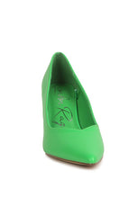 Green Rarity Point Toe Stiletto Heeled Pumps