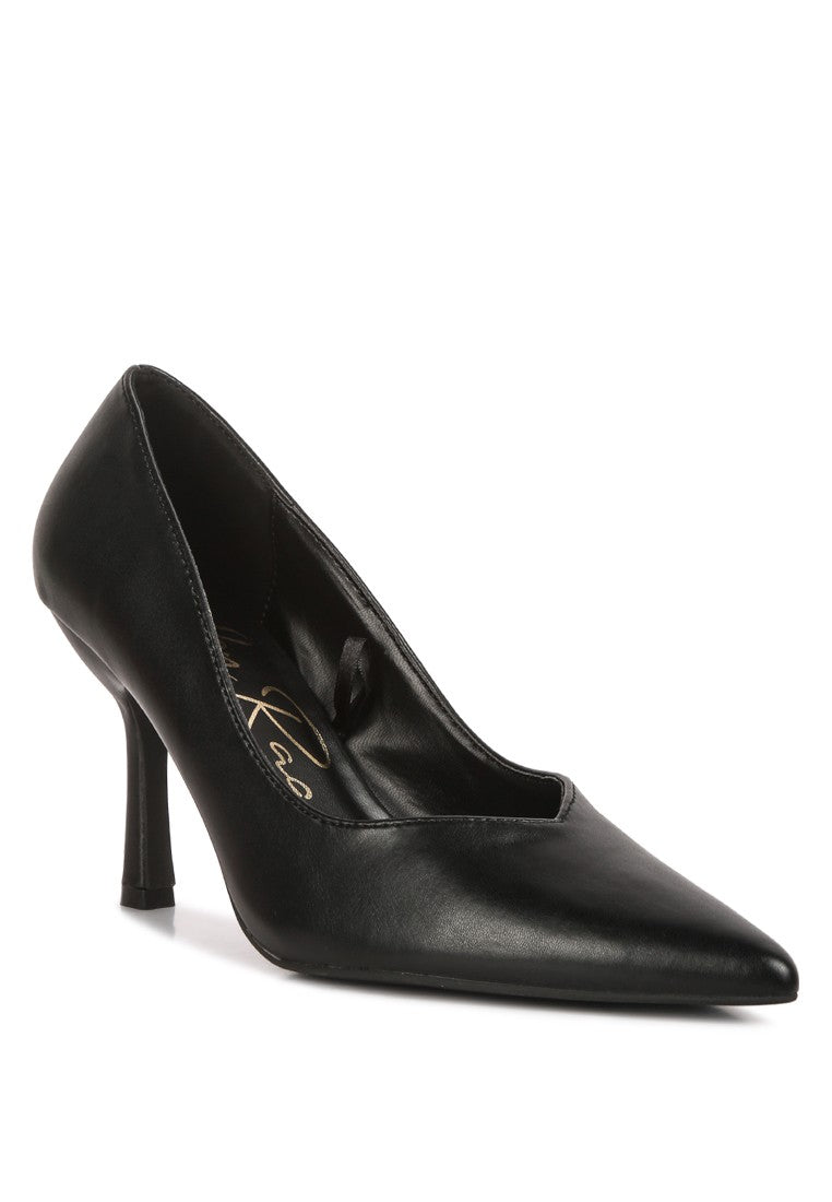 Black Rarity Point Toe Stiletto Heeled Pumps