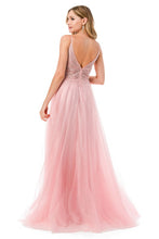 Blush Tulle Long Evening Dress