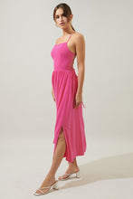 Fuchsia Aisha Open Back Lace Up Midi Dress