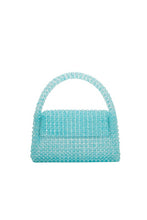 Aqua Sherry Lime Beaded Top Handle Bag
