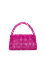 Fuchsia Sherry Lime Beaded Top Handle Bag