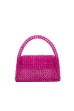 Fuchsia Sherry Lime Beaded Top Handle Bag