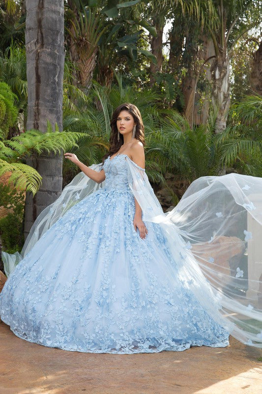 Light Blue Quinceanera Dresses With Butterflies Blue Ophelia