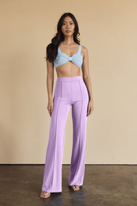 Lilac High Waisted Pintuck Dress Pants