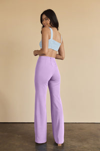 Lilac High Waisted Pintuck Dress Pants