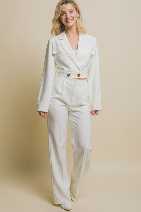 White Regular-Fit Dress Pants