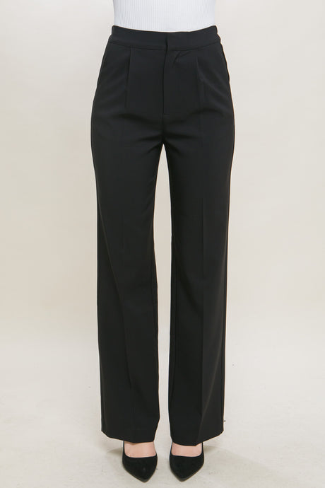 Black Regular-Fit Dress Pants