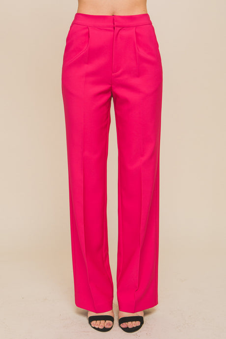 Fuchsia Regular-Fit Dress Pants