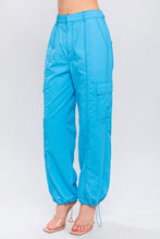 Blue Parachute Cargo Pants w/Adjustable Toggles