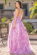 Pink Lace Top A Line Print Contrast Dress