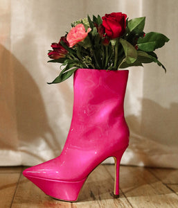 Hot Pink Selene-2 Pointed Platform Stiletto Bootie