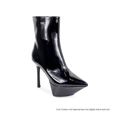 Black Selene-2 Pointed Platform Stiletto Bootie