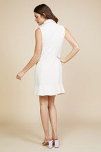 Off White Woven Sleeveless Coat Dress