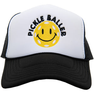 Black/White Pickle Baller Foam Trucker Hat Black & White