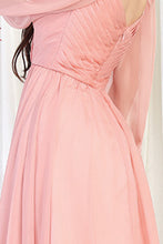 Dusty Rose Long Sleeve Floor Length A-line Dress