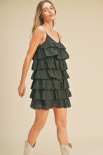 Black Tiered Layer Mini Dress