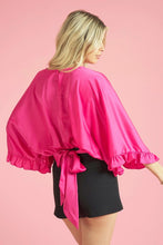 Pink V-Neck Tie Back Top