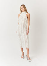 White Calla High Neck Midi Dress