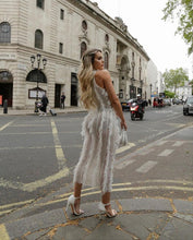 White Calla High Neck Midi Dress