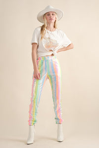 Rainbow Sequin Jogger Pants
