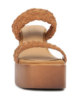 Tan Misaki Braided Detail Chunky Sandals