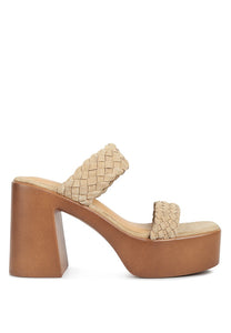 Beige Misaki Braided Detail Chunky Sandals