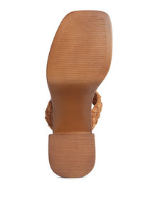 Tan Misaki Braided Detail Chunky Sandals