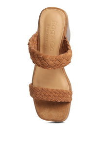 Tan Misaki Braided Detail Chunky Sandals