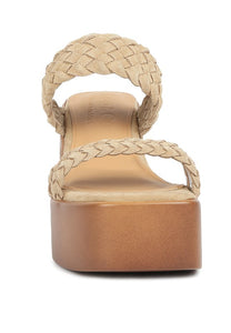 Beige Misaki Braided Detail Chunky Sandals