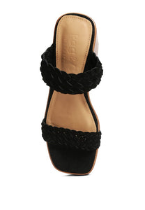 Black Misaki Braided Detail Chunky Sandals