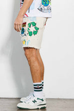 L.Khaki Love Your Planet Hand Drawing Graphic Shorts