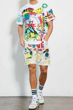 L.Khaki Love Your Planet Hand Drawing Graphic Shorts