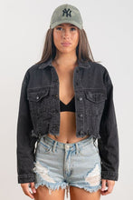 Black Here Comes The Sun Crop Denim Jacket